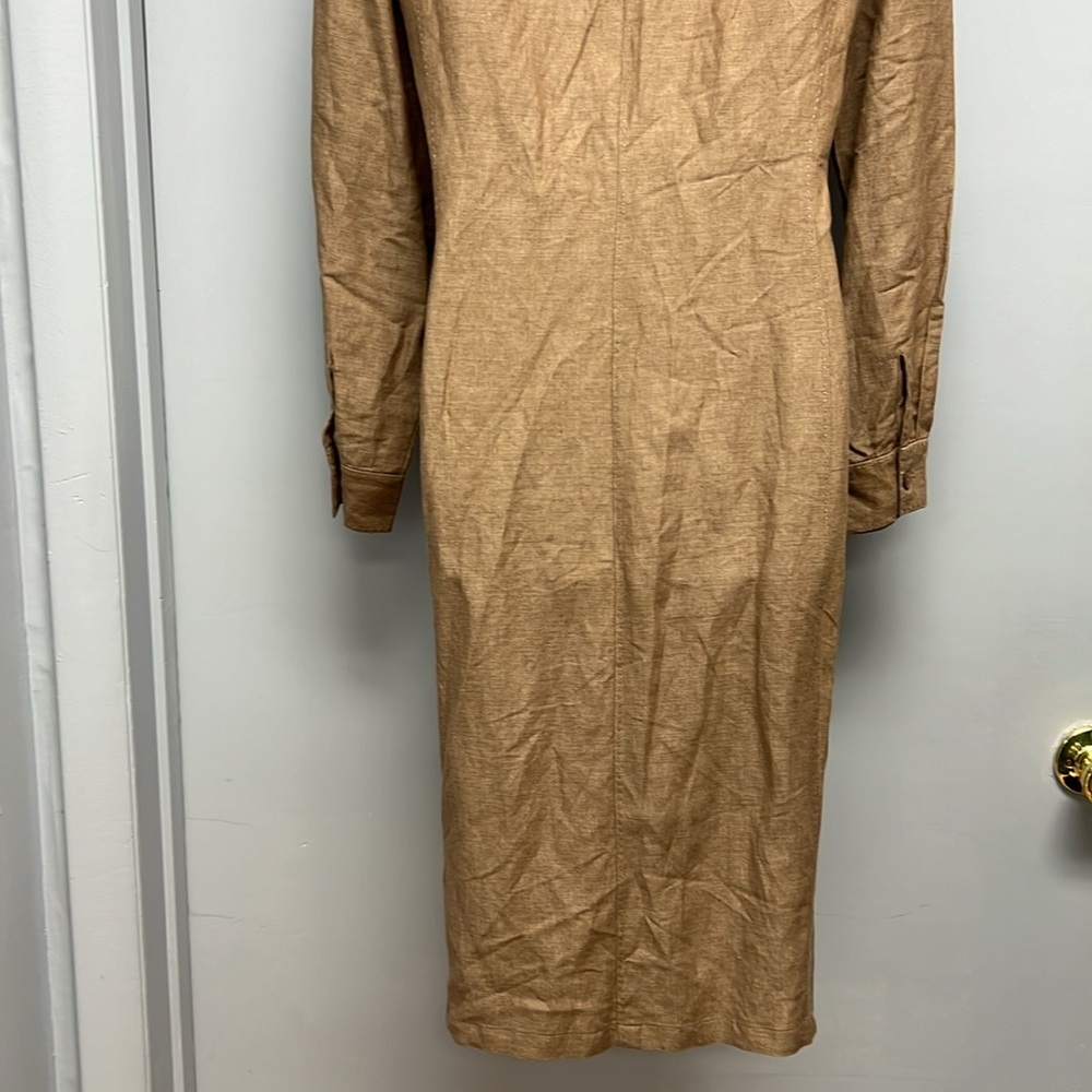 SOLD IN STORE Nordstrom Studio 121 Long Sleeve Linen Blend Shirt Dress Size 10 - Picture 6 of 13